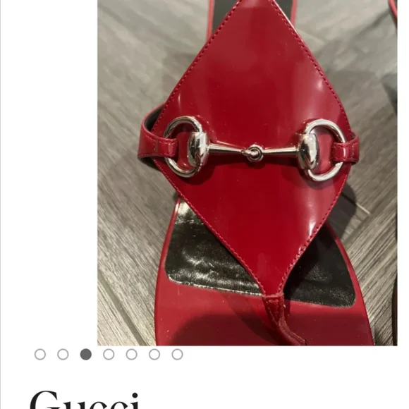 Gucci sandals slides red with horsebit silver hardware